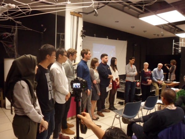 Students present the project to the Civic Trust.